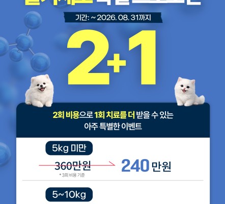 강아지 · 고양이 줄기세포 치료 2+1 특…